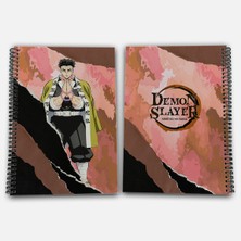 Demon Slayer Gyomei Kareli A4 Okul Defteri 72 Yaprak Model 1
