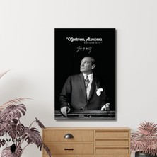 Tekli Dikey Kanvas Makam Panosu Atatürk Sözleri Öğretmen, Yıllar Sonra Ödülünü Alır.