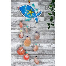 Deniz Kabuklu Polyester Balık Rüzgar Çanı Bahçe Balkon Duvar Dekorasyon