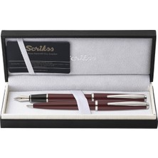 Scrikss Takım Kalem Dolma+Tükenmez Bordo 33