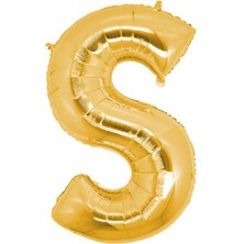 Benim Marifetlerim S Harfi Altın Folyo Balon 16 Inch 40 cm