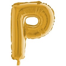 Benim Marifetlerim P Harfi Altın Folyo Balon 16 Inch 40 cm