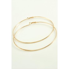 Ezme Çizgili Metal Halka Küpe 8-9-10 cm