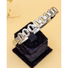 Nexa Halka Silver Çelik Kelepçe Bileklik