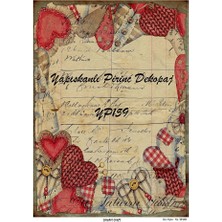 YP159 Country Desenli Kendinden Yapışkanlı Pirinç Dekopaj 29*42