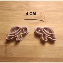 Enb Ceramic4 cm Kaplumbağa Seramik & Polimer Kil Kalıp Küpe Kalıbı