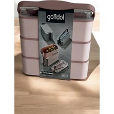 3 Katlı Lunch Box Diyet Beslenme Saklama Kabı Çatal Kaşık Servisli