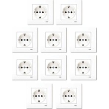 Karre Topraklı Priz + Çerçeve 10'lu Set