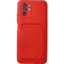 Xiaomi Redmi Note 10S Kılıf Kelvin Kartvizitli Silikon - Kırmızı