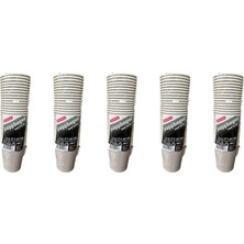 Pappbeger Kulplu Saplı 175 Ml. 6 Oz Kraft Karton Bardak - Gri - 30 Adetlik 5 Paket