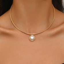 Altın Kaplama Incili Choker