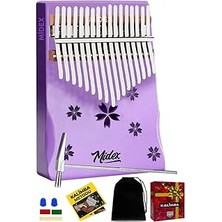 KLX-870 Mor Rek Yüksek Kaliteli Ahşap Kalimba 17 Tuşlu Full Set
