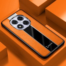 Xiaomi Poco X7 Uyumlu Kılıf Zebana Premium Deri Kılıf Turuncu