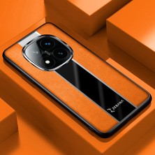 Xiaomi Redmi Note 14 Pro Plus 5g Uyumlu Kılıf Zebana Premium Deri Kılıf Turuncu