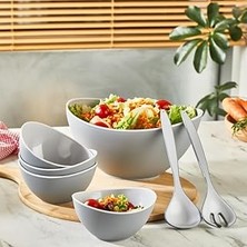 Mithra Life 7 Parça Gri Servis Suum Salata Hazırlık Seti MIT1091