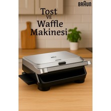 Braun Snackmaker 5 Çift Taraflı Waffle ve Sandviç Makinesi Yapışmaz Yüzey 800 Watt Gri