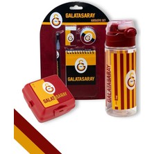 Galatasaray Taraftar 4 bölmeli Çizgili 500 Ml Matara Kırtasiye Seti