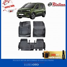 Peugeot Rifter 3D Havuzlu Paspas (3 Adet Tekli Arka Koltuk) 2019 Model Uyumlu