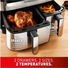 Çift Hazneli Premium Easy Fry & Grill 5,2 L Xxl Iki Sepetli Yağsız Fritöz- Onerous Hediyeli