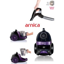 Turbo Fırçalı Halı Döver Başlık Tesla Premium Toz Torbasız Sessiz Elektrikli Süpürge Mor