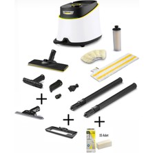 Sc 3 Deluxe Buharlı Temizlik Makinesi + Cam Temizleme Aparatı + Halı  Başlığı + 15 Adet Mikrofiber