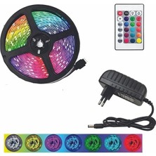 Rgb 5metre Şerit LED Kumandalı  Trafolu Rgb Şerit Işık Aydınlatma Parti LED
