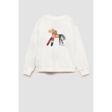 Unisex Çocuk Baskılı 3 Iplik Kumaş Pamuklu Sweatshirt