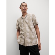 Marks & Spencer Küba Yaka Desenli Keten Gömlek