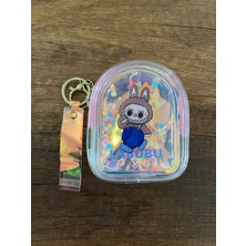 Gülümse Gel Kız Çocuk Labbubu Şeffaf Sulu Simli Pullu Cüzdan Çanta Süsü Anahtarlık 1 Adet