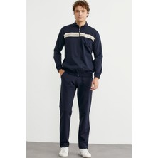 Fermuarlı Dik Yaka Eşofman Takım - Lacivert