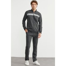 Fermuarlı Dik Yaka Eşofman Takım - Antrasit