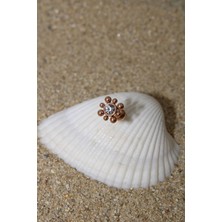 Piercing Cerrahi Çelik Piercing Zirkon Taşlı Kıkırdak Tragus Conch Helix Rose Renk Tek Taş Kare