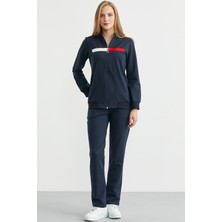 Dik Yaka Fermuarlı Eşofman Takım - Lacivert