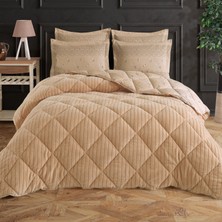 Striped Jakarlı Wellsoft Çift Kişilik Uyku Seti Lastikli Çarşaflı 4 Parça