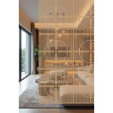 Lazer Kesim Sarkıt Paravan, Ahşap Separatör, Oda Bölücü 4'lü Panel Levha Halka Model