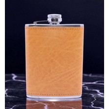 Deri Kaplamalı Paslanmaz Çelik Matara 9 Oz -3 Renk Vip