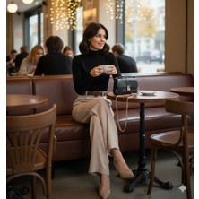 Kadın Beli Kemerli Keten Pantolon