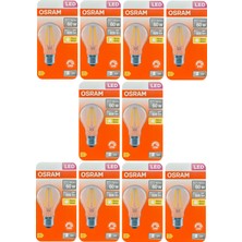 (10 adet) Osram 6,5W (60W) 2700K (Sarı Işık) Dim Edilebilir E27 Duylu (Kalın Duy) LED Şeffaf Ampul