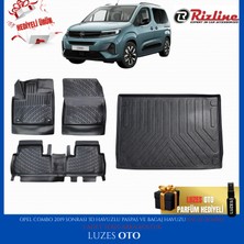 Opel Combo 3D Havuzlu Paspas (3 Adet Tekli Arka Koltuk) ve Bagaj Havuzu Bagaj Demirli 2024 Model Uyumlu