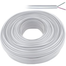 Telefon Kablo 2'li Beyaz Flat Köken 100 Metre