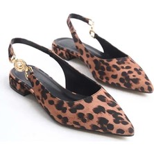 Feles Yan Toka Detaylı Arkası Açık Kadın Babet Ayakkabı