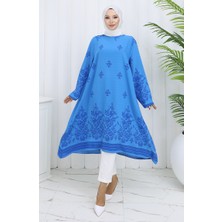 Desenli Tunik 1012-03 Mavi