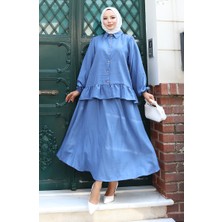 Fırfırlı Tunik Etek Ikili Takım 0146-04 Indigo