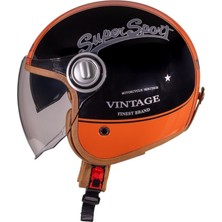 Nukro B-108 Super Sport Black Orange Yazlık Motosiklet Kaskı