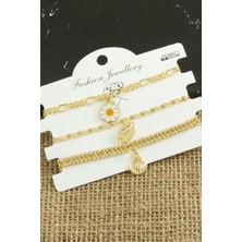 3 Adet Papatya Trend Zincir Bileklik