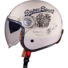 Nukro B-108 Super Sport Cream Grey Yazlık Motosiklet Kaskı