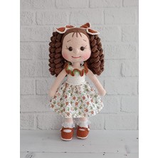 Sonbahar Kıvırcık Saçlı Karnaval Bebek Amigurumi Organik Oyuncak
