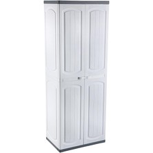 Omnipazar CLK-804 Plastik 4 Kapaklı Çok Amaçlı Banyo Dolabı Demonte Beyaz