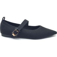 Feles Kemer Detaylı Sivri Burun Kadın Babet Ayakkabı