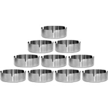 Omnisoft Küçük Boy 3x8 cm Yuvarlak Küllük Paslanmaz Çelik 10 Adet